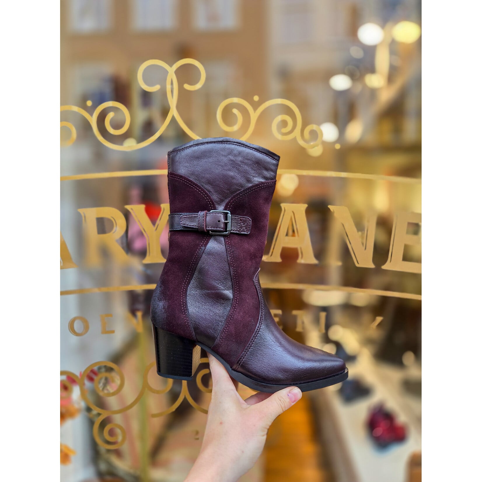 MJUS leren laars western BURRY bordeaux