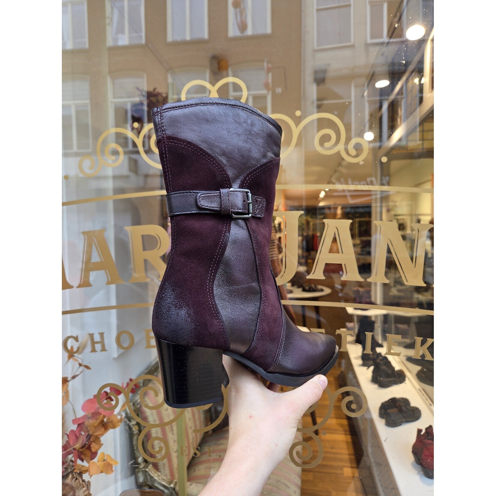 MJUS leren laars western BURRY bordeaux