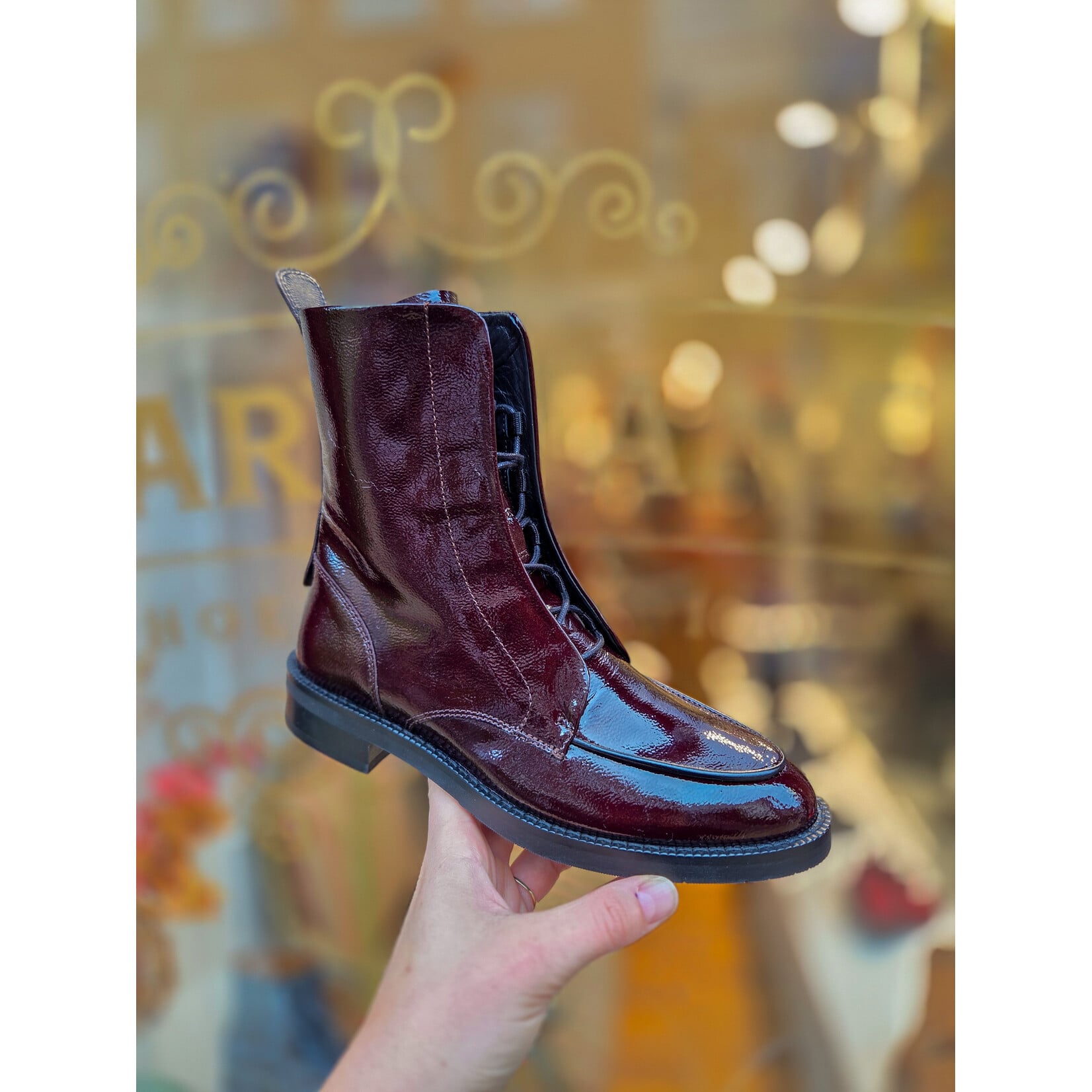 Pertini leren veter enkellaars ROBIN bordeaux/bruin