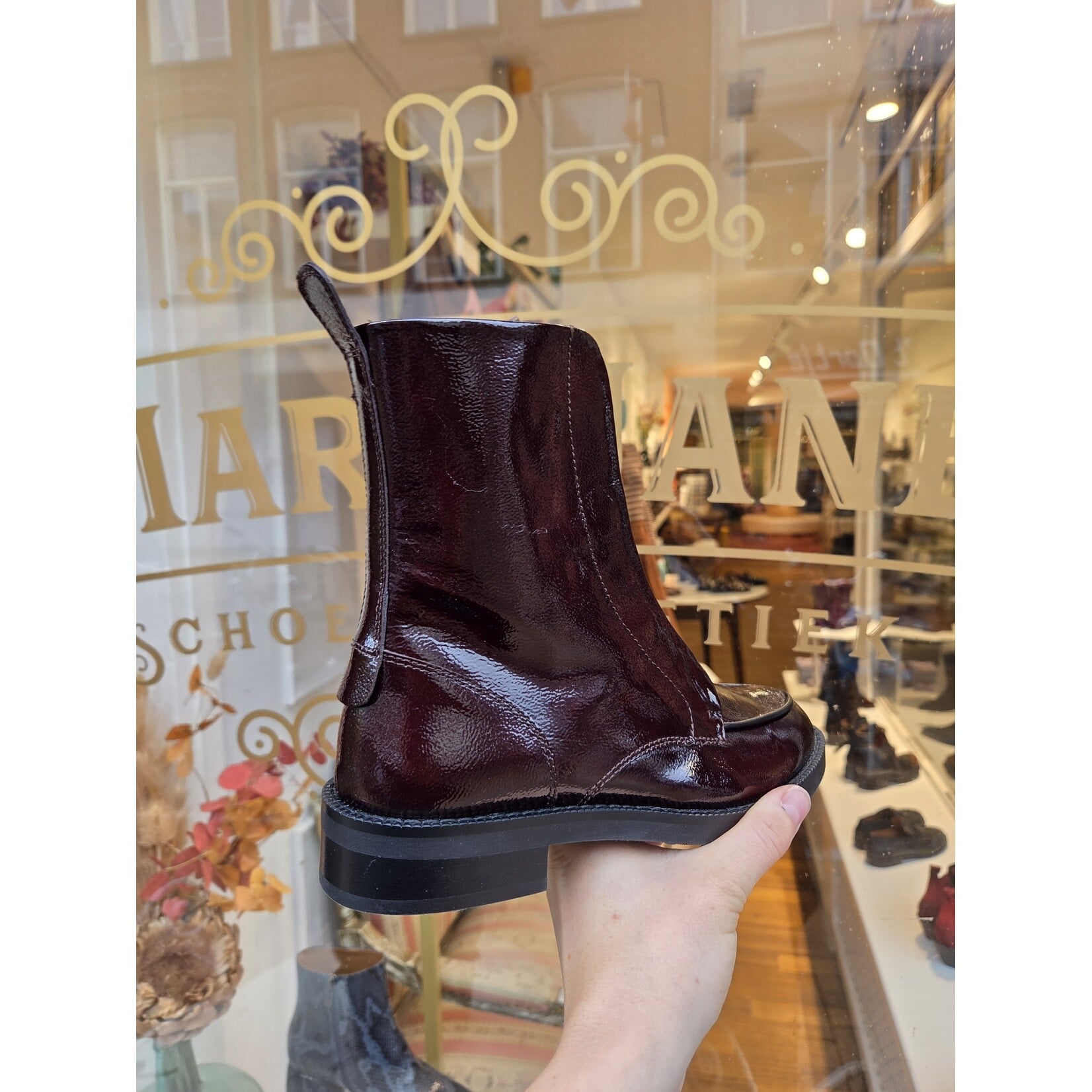 Pertini leren veter enkellaars ROBIN bordeaux/bruin