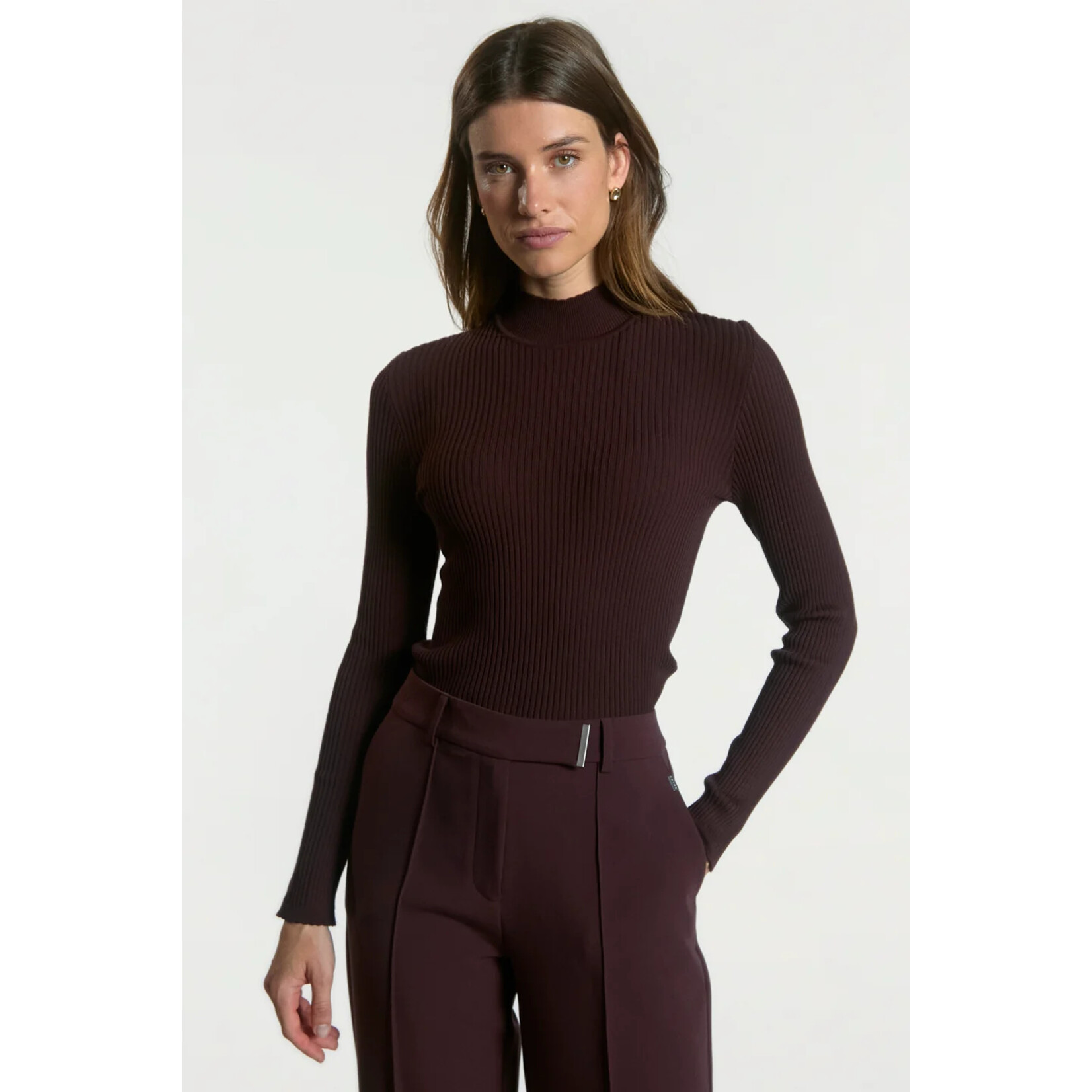 Aaiko viscose knit top JARO bordeaux