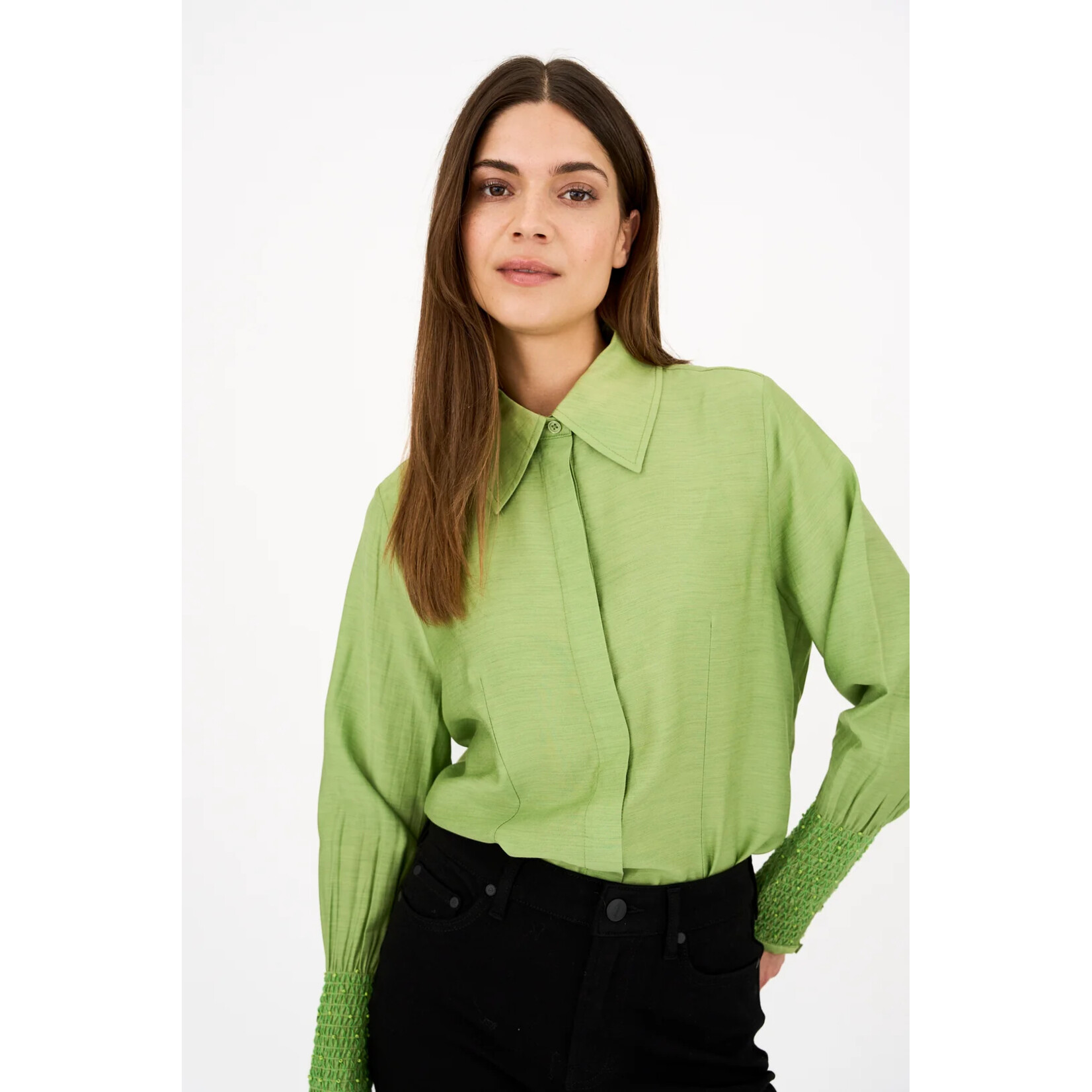 Pieszak Pieszak blouse VIOLA beaded shirt groen