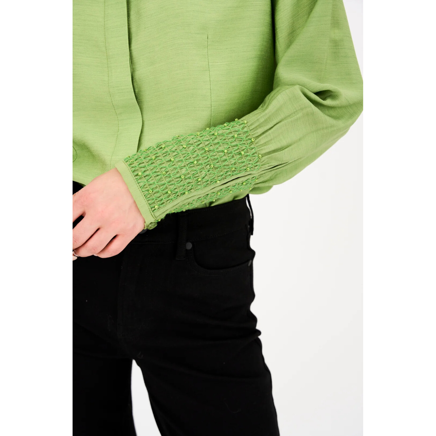 Pieszak Pieszak blouse VIOLA beaded shirt groen