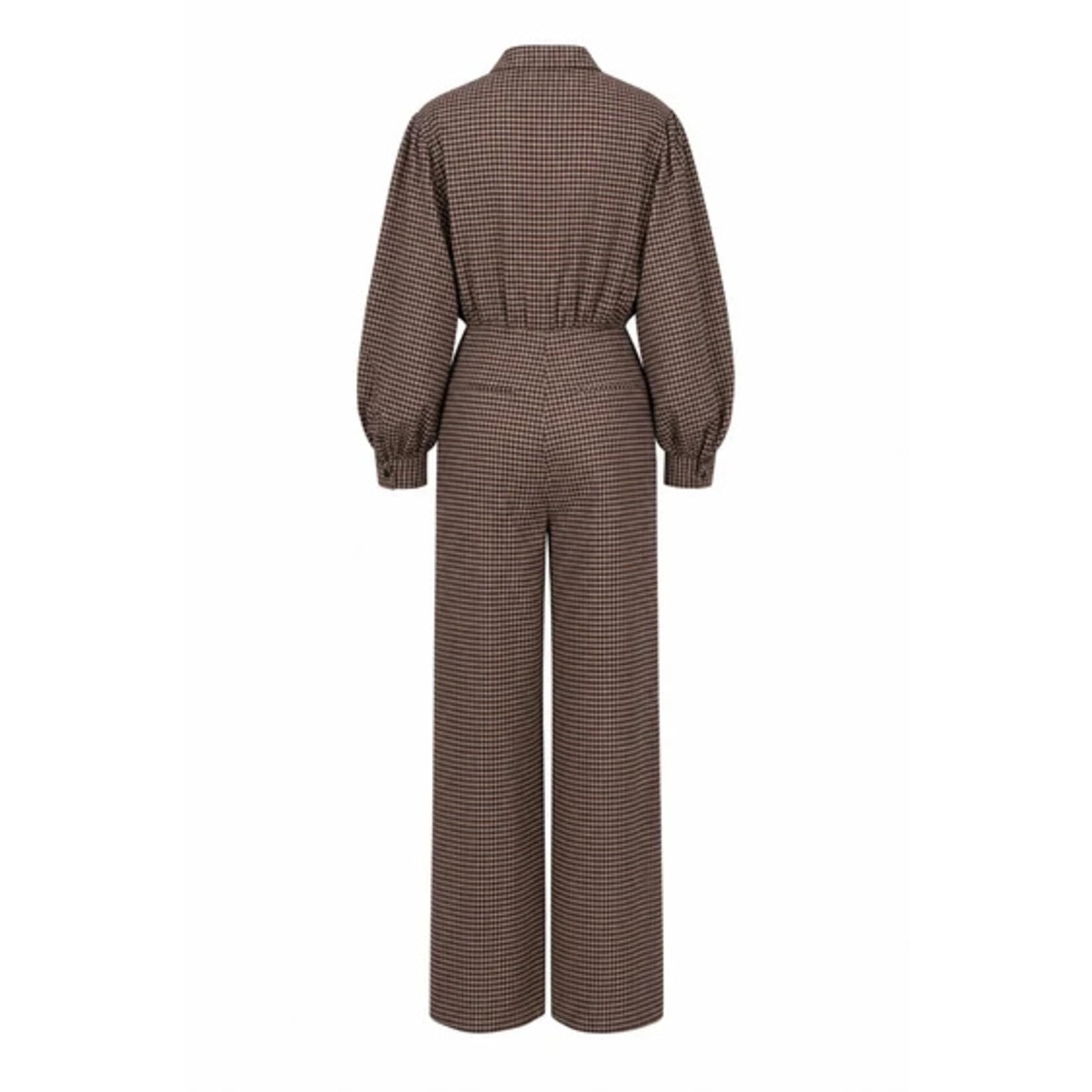 FRNCH FRNCH jumpsuit geruit GABLE bruin