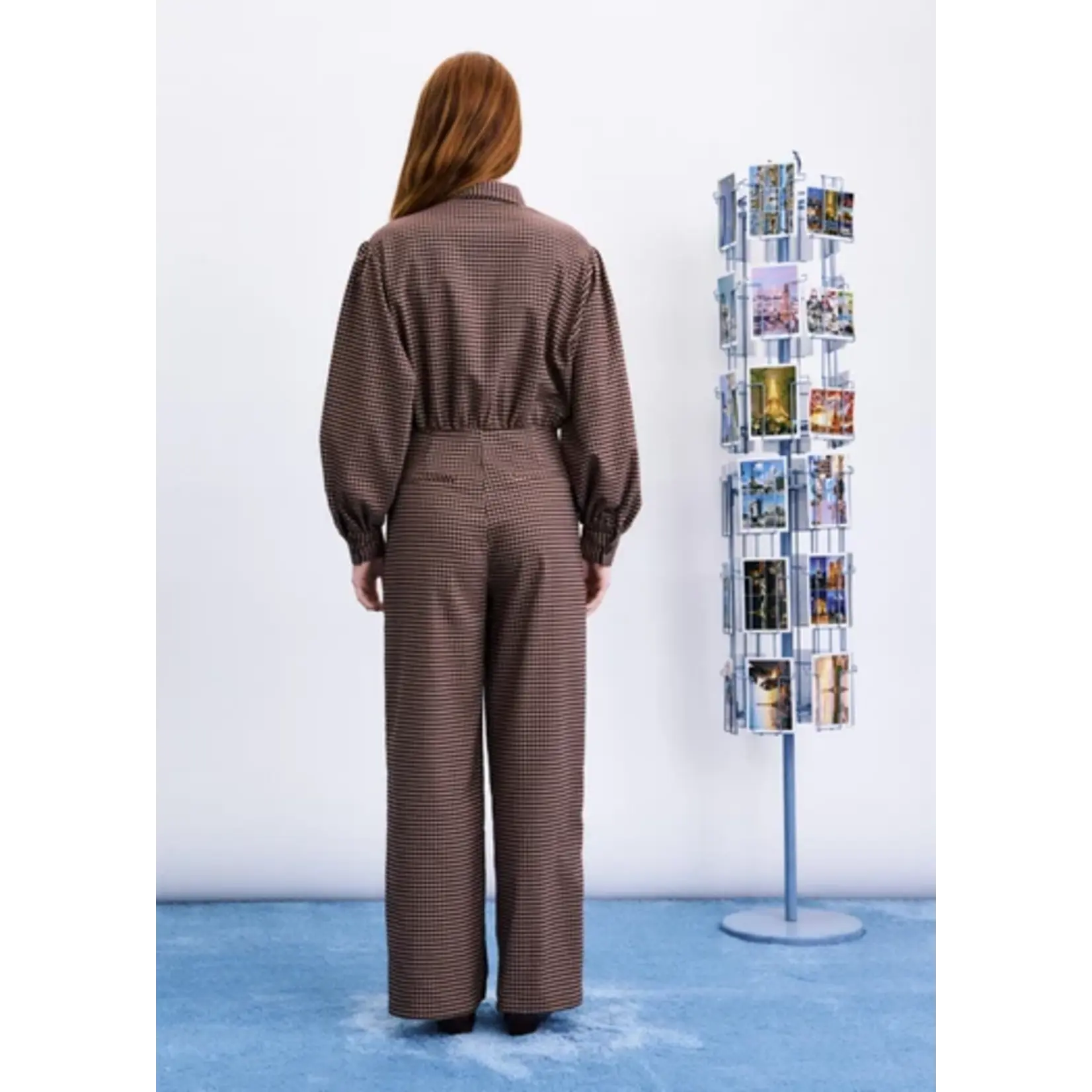 FRNCH FRNCH jumpsuit geruit GABLE bruin