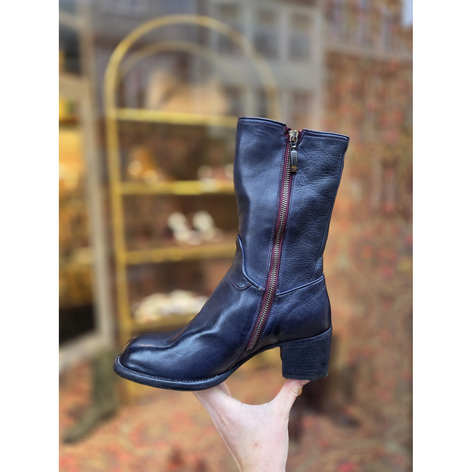 Paul Silence leren hoog QA04 blauw