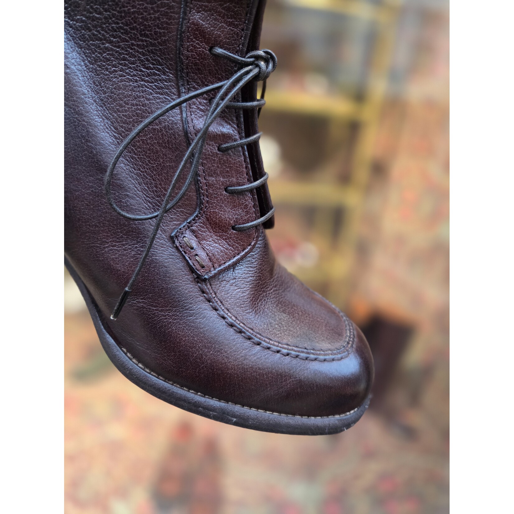 Paul Silence leren veterboot enkellaars QA03 bruin