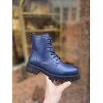 Ten Points leren veterboot enkellaarsje PENNY blue