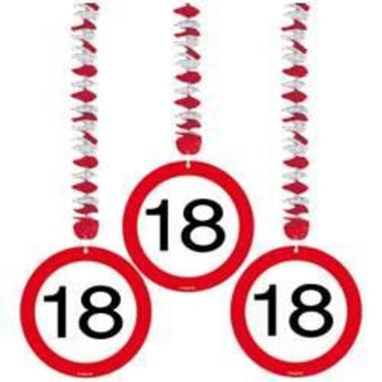 Hangdecoratie 18 verkeersbord