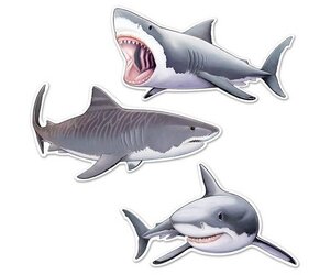 15 stuks haai-plastic rietjes, herbruikbare rietjes