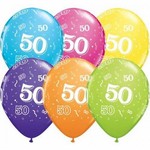 Ballonnen 50 jaar gekleurd 25 stuks