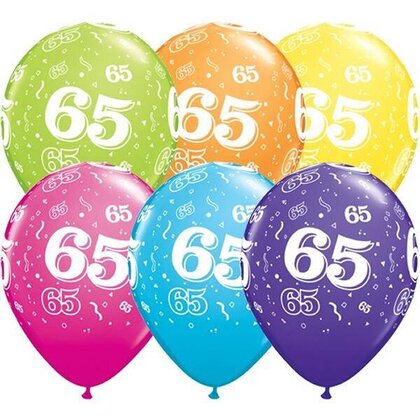 Ballonnen 65 jaar Qualatex 25 stuks