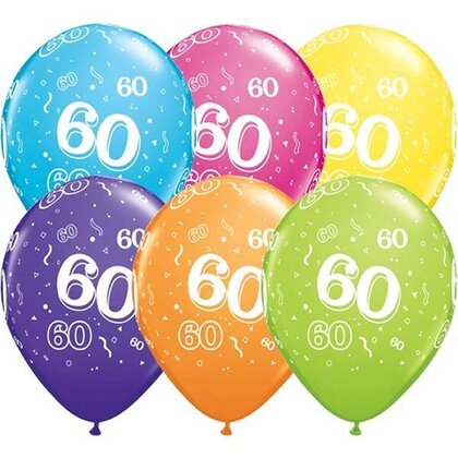 Ballonnen 60 jaar Qualatex 25 stuks