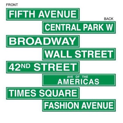 Feestdecoraties New York Street Signs