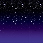 Wanddecoratie Starry Night met paarse gloed Op is Op