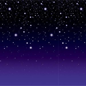 Wanddecoratie Starry Night met paarse gloed Op is Op