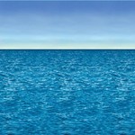 Sceneseter zeezicht vanaf cruiseschip Op is Op