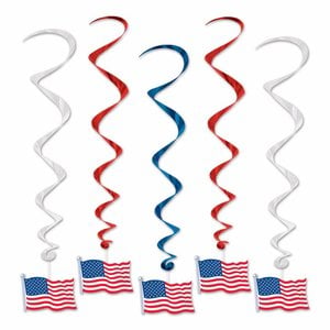 Hangdecoratie Whirls USA Flags Op is Op