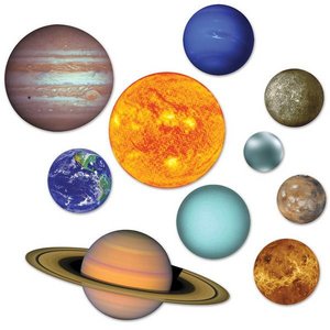 Decoraties planeten 10 stuks