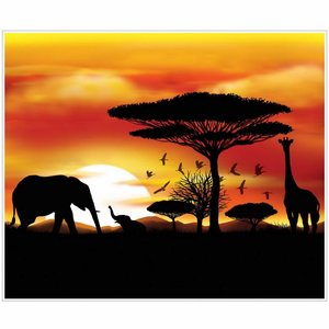 Muurposter Safari dieren