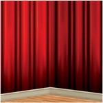 Wanddecoratie Theater Gordijn Op is Op