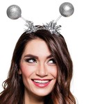 Diadeem met zilverkleurige glitterbollen