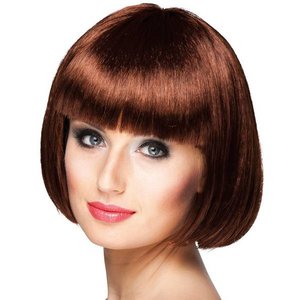 Pruik boblijn donkerbruin Op is Op