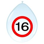 Ballonnen 16 jaar verkeersbord