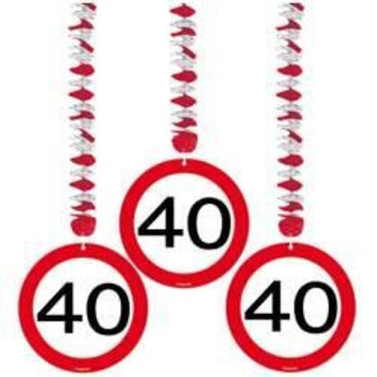 Hangdecoratie 40 verkeersbord