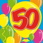 Servetten 50 jaar ballonnen