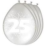 Ballonnen 25 jaar zilver 8 stuks Op is Op