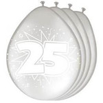 Ballonnen 25 jaar zilver 8 stuks