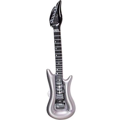Opblaasbare gitaar zwart-zilver
