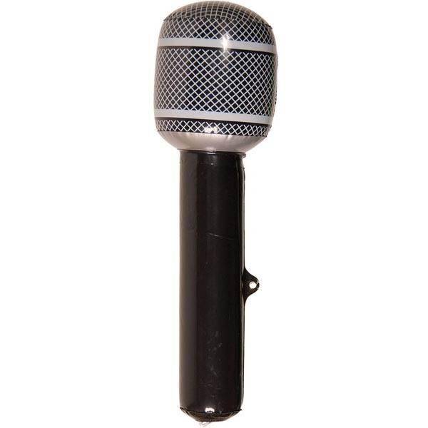 Opblaasbare microfoon zwart-zilver