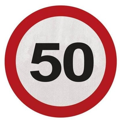 Servetten 50 jaar verkeersbord