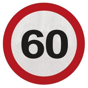 Servetten 60 jaar verkeersbord