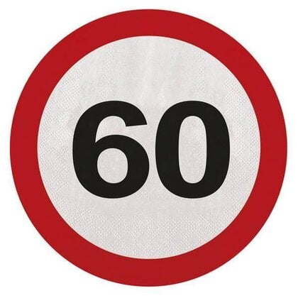 Servetten 60 jaar verkeersbord