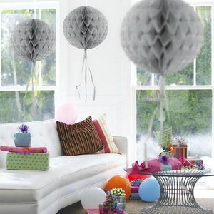 Honeycomb decoratie 30cm zilverkleurig Op is Op