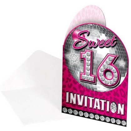 Sweet 16 uitnodigingskaartjes