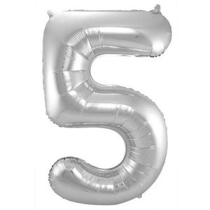 Folieballon 5 jaar ZILVER MEGA Op is Op