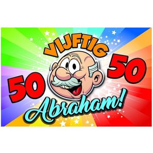 Wanddecoratie 50 jaar Abraham 3D Op is Op