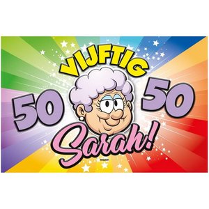Wanddecoratie 50 jaar Sarah 3D Op is Op