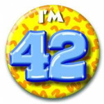 Button 42 jaar Op is Op