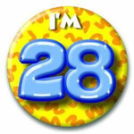 Button 28 jaar Op is Op