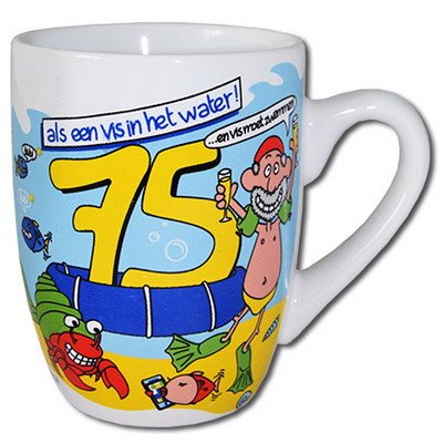 Mok Cartoon 75 Jaar huismerk kopen in de aanbieding Mok Cartoon 75 Jaar huismerk kopen in de aanbieding