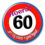 Button 60 verkeersbord Op is Op