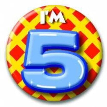 5 jaar button