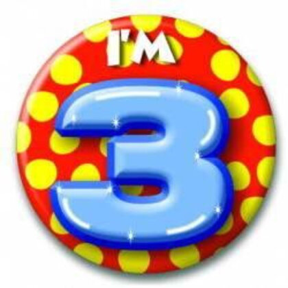 3 jaar button