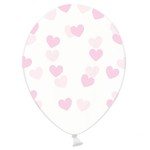 Ballonnen transparant met lichtroze hartjes Op is Op