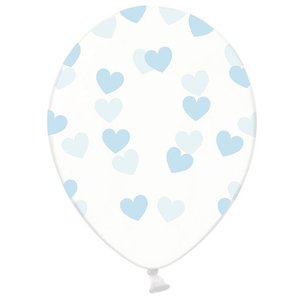 Ballonnen transparant blauwe hartjes Op is Op